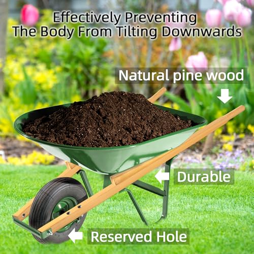 Wood Replacement Wheelbarrow Handles Kit,with 2 Wheelbarrow Wedge by GOSR - Used condition - Image 3