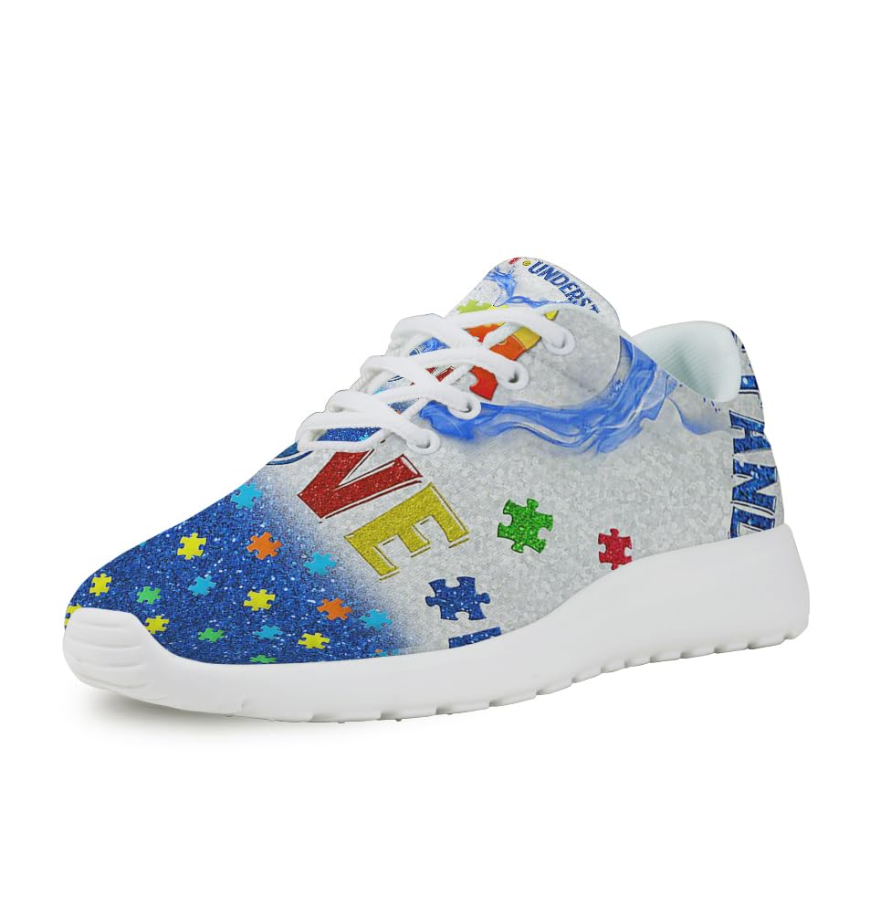 Accept Understand Love Autism Shoes for Women Men Trail Running Casual Fashion Sneakers Slip-on Tennis Shoes