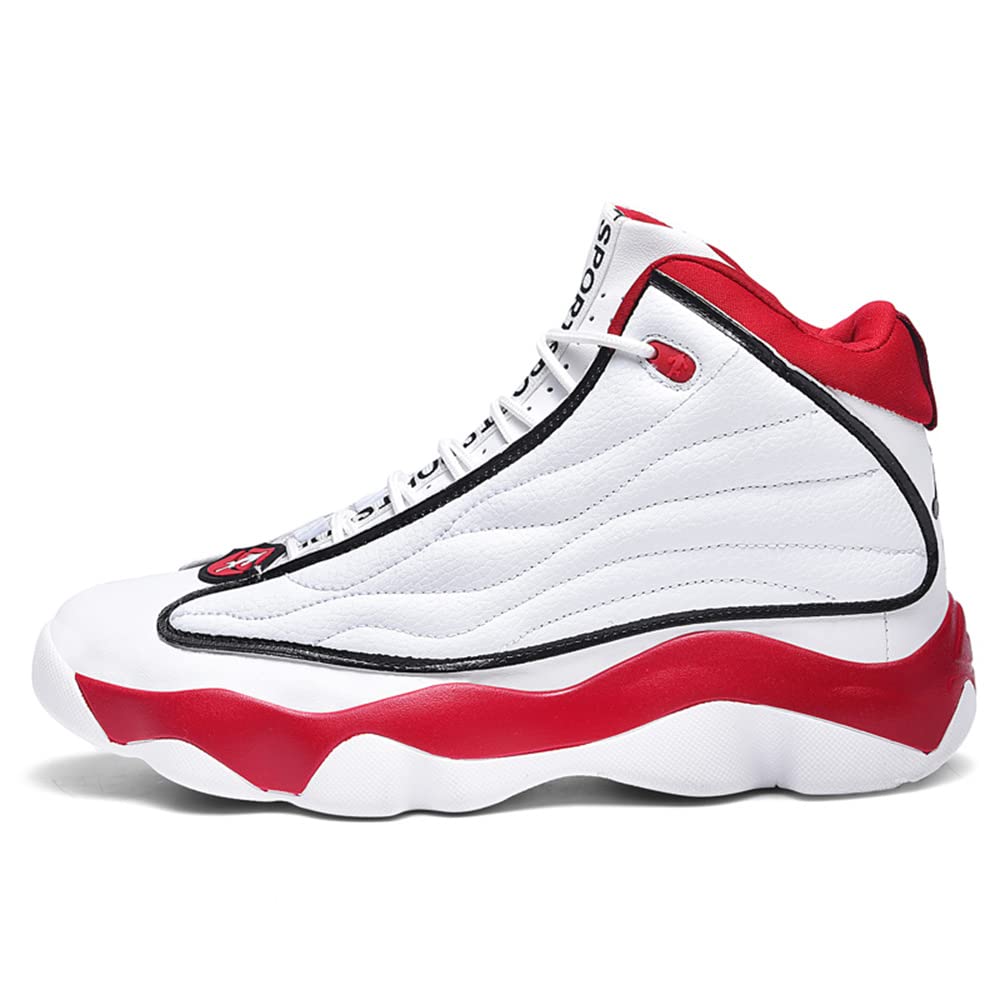 Scarpe da Basket Unisex Alte, Sneakers Sportive Leggere | Sneaker alla moda con lacci. Suola leggera e grippante. Per il campo e il massimo comfort giornaliero.(Red,42 EU)