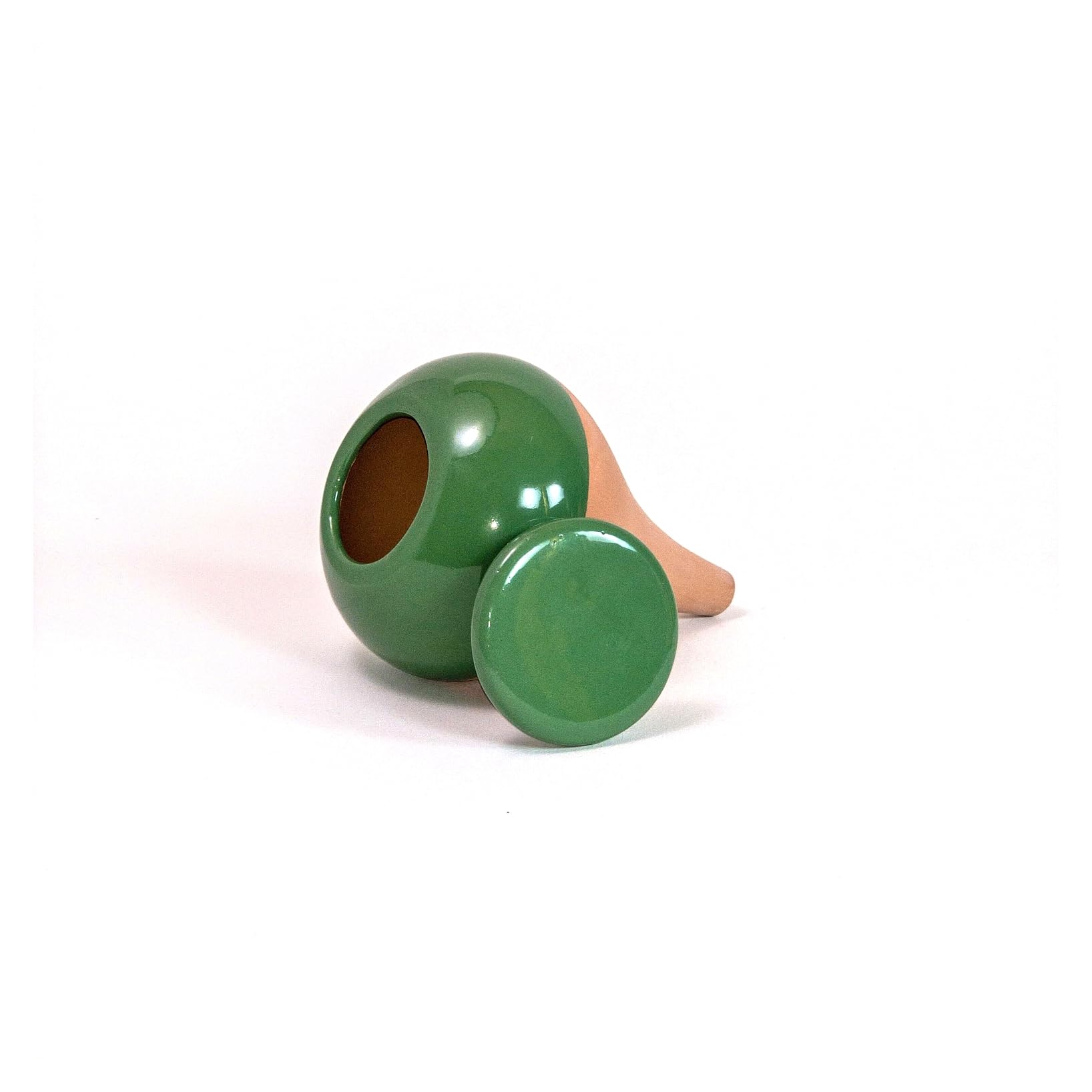 3 Oyas a Planter en Terre Cuite de 300 ML en Couleur - avec Couvercle- Goutte a Goutte pour Plante d'interieur - ollas (Vert)