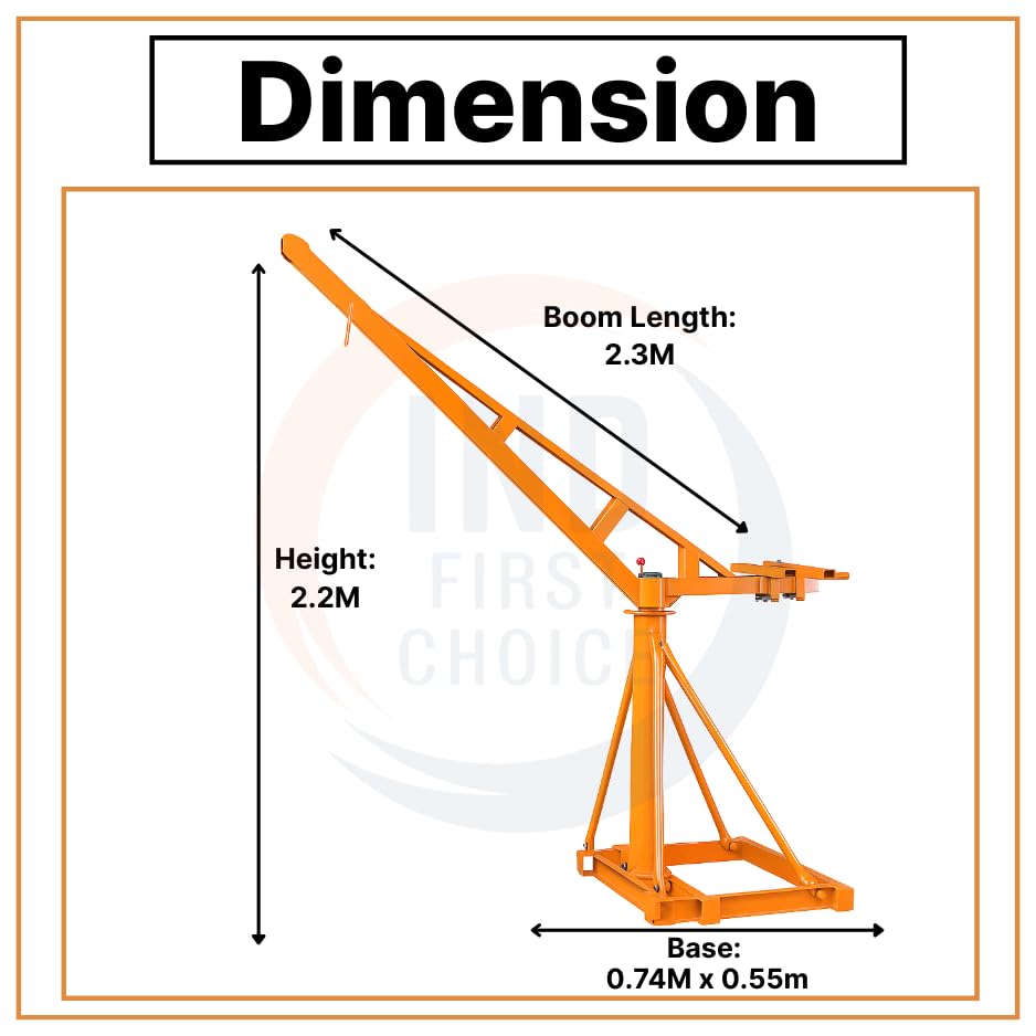 Image of IND Mini Crane 500 Kg Monkey Hoist Crane | 3 HP Motor with Clutch | 8 mm x 40 m Wire Rope | Heavy Duty Material Lifting Machine for Construction, Warehouse & Building Sites | with clutch winch