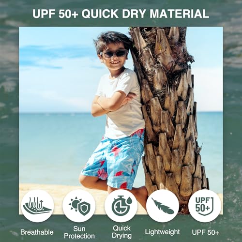 Image of Kanu Surf Boys' Terrapin Turtle Quick Dry Beach Board Shorts Swim Trunk