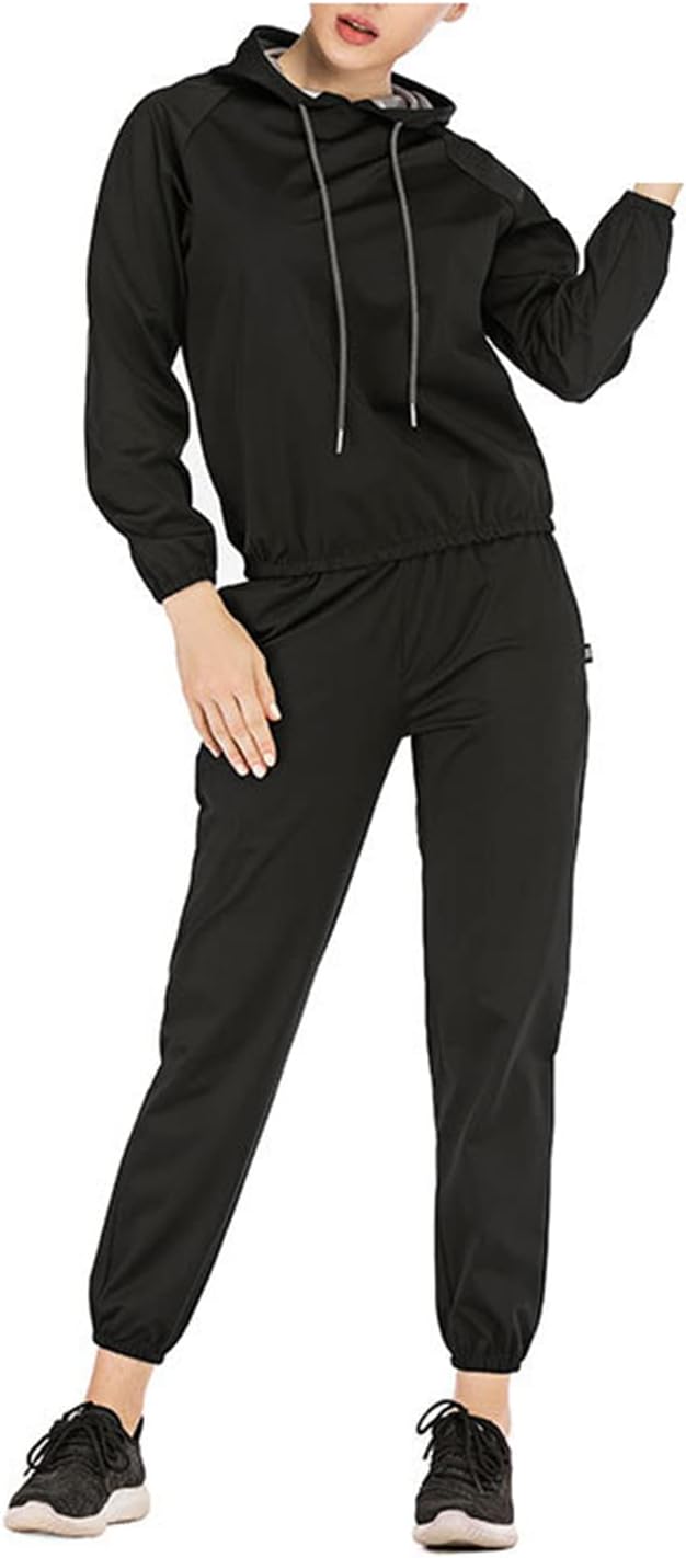 [HGYJ] レディース/メンズプロフェッショナルサウナスーツ長袖トップスとパンツスーツ、サウナスウェット減量スーツボクシングジム、