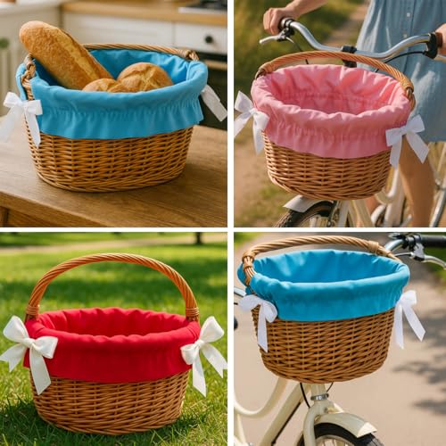 millybo Stoff Einlage Korb-Einlage Fahrradkorb viele Muster Unifarben (17 beige)