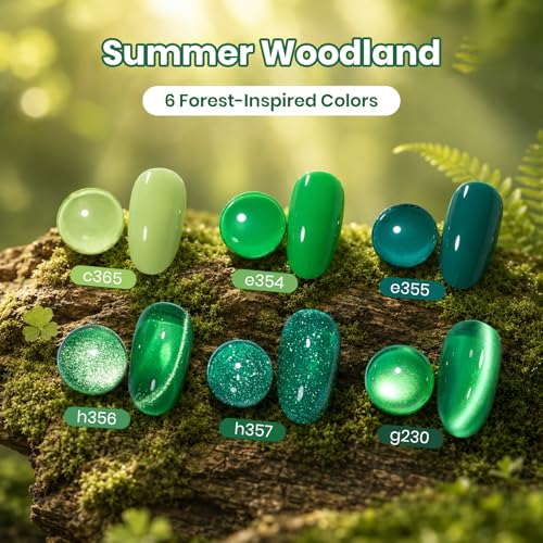 Set de Esmaltes en Gel Verde Bosque de Verano 6 Colores miniatura 2
