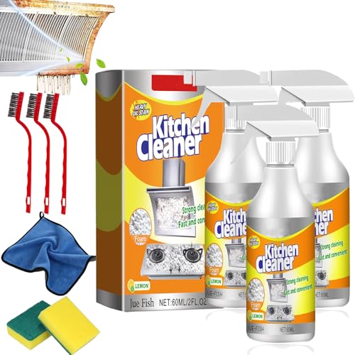 Magic Brush Pro Spray Cleaner, Kitchen Foam Cleaner Spray, Heavy-Duty Kitchen Foaming Degreaser, Multi-Purpose Foam Cleaner, for Kitchens, Countertop, Range Hoods, Ovens (3 Pcs)