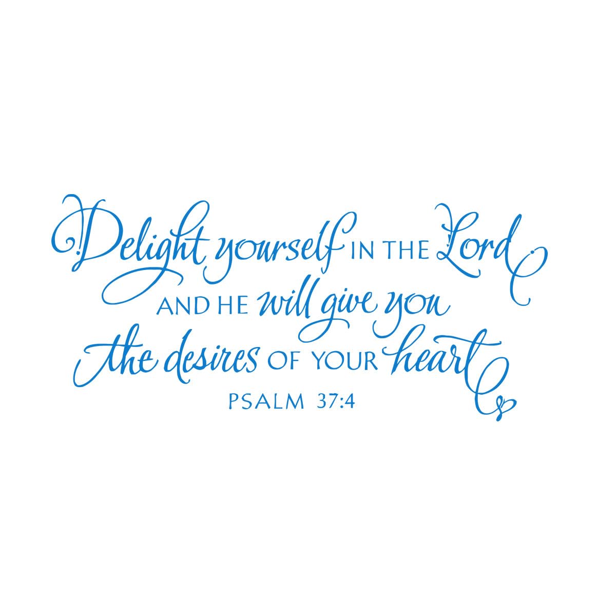 Lzhouting Wall Stickers 7193 Scripture Wall Sticker Delight Yourself In The Lord Bible Verse Hand Lettered Art Christian Vinyl Decal Scripture Wall Decor Large - 54X114cm