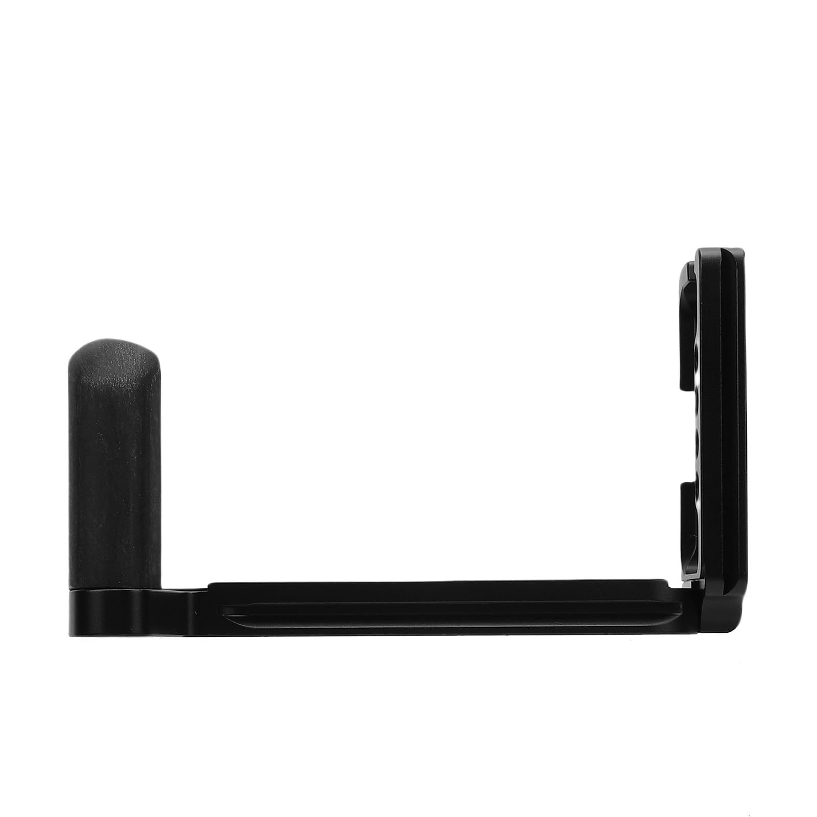 Staffa a L a Sgancio Rapido con Impugnatura DSLR Facile da Usare per lo Stabilizzatore Feiyu, Design Compatto per la Creazione di Vlog Lega di Alluminio e Legno Massiccio (BLACK)
