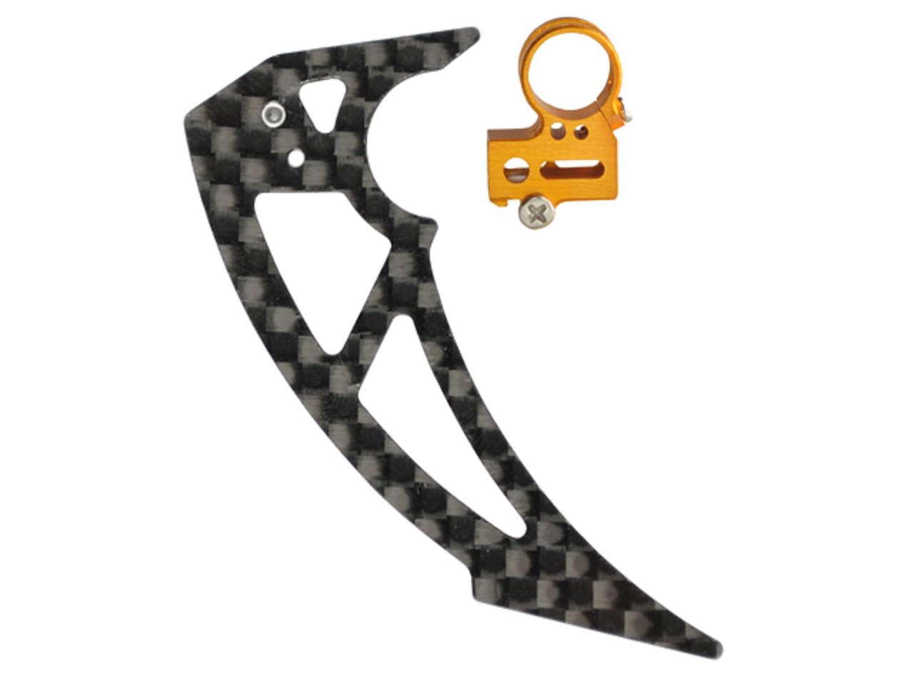 Microheli Aluminum Tail Motor Mount w/ Vertical Fin set (GOLD)- T-REX 150 DFC