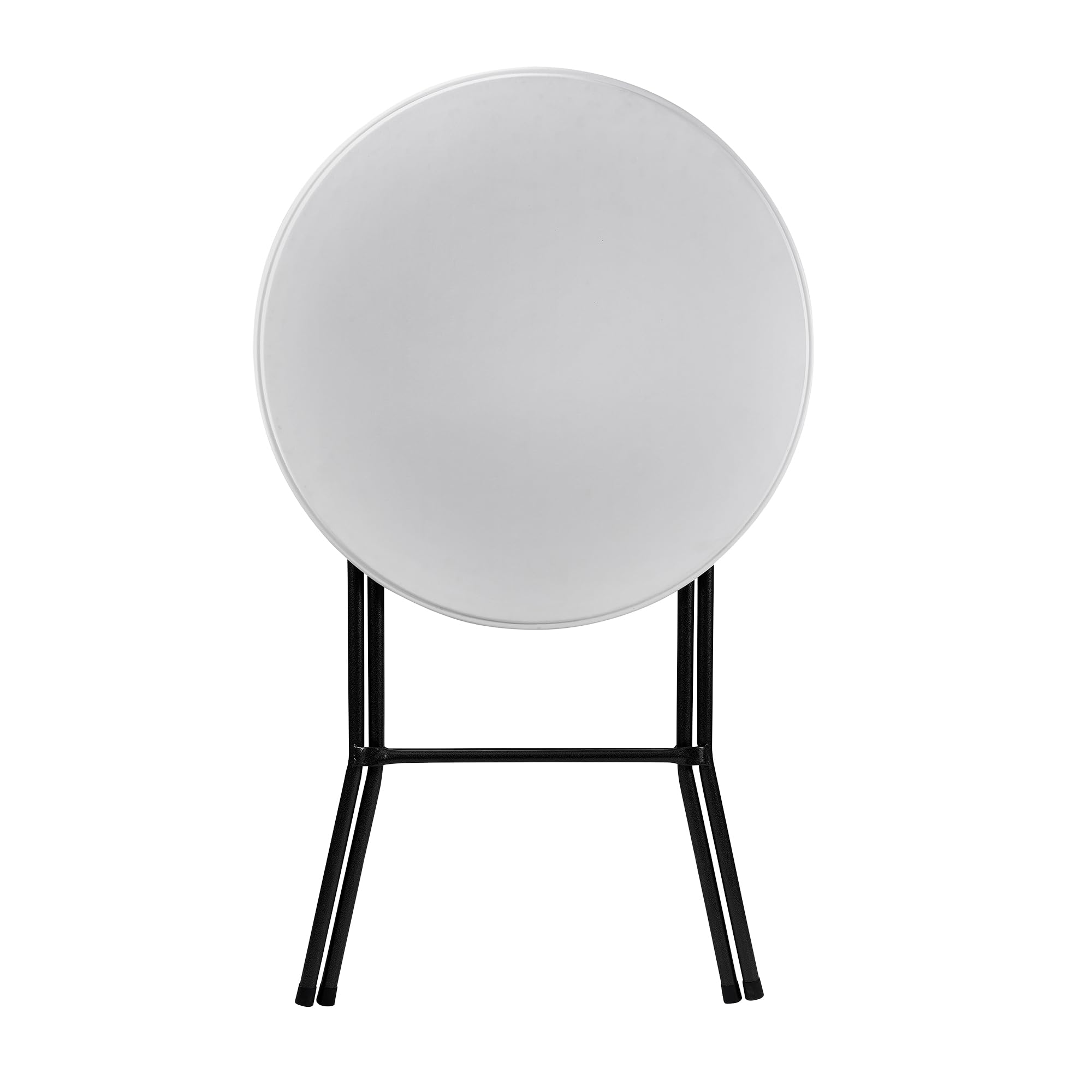 Cofan Mesa Alta Plegable Redonda de Catering | Color: Blanco | Adecuada para Interior y Exterior | Medidas: Ø 80 x 110 cm