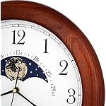 JUSTIME 14-inch Red Oak Moon Clock