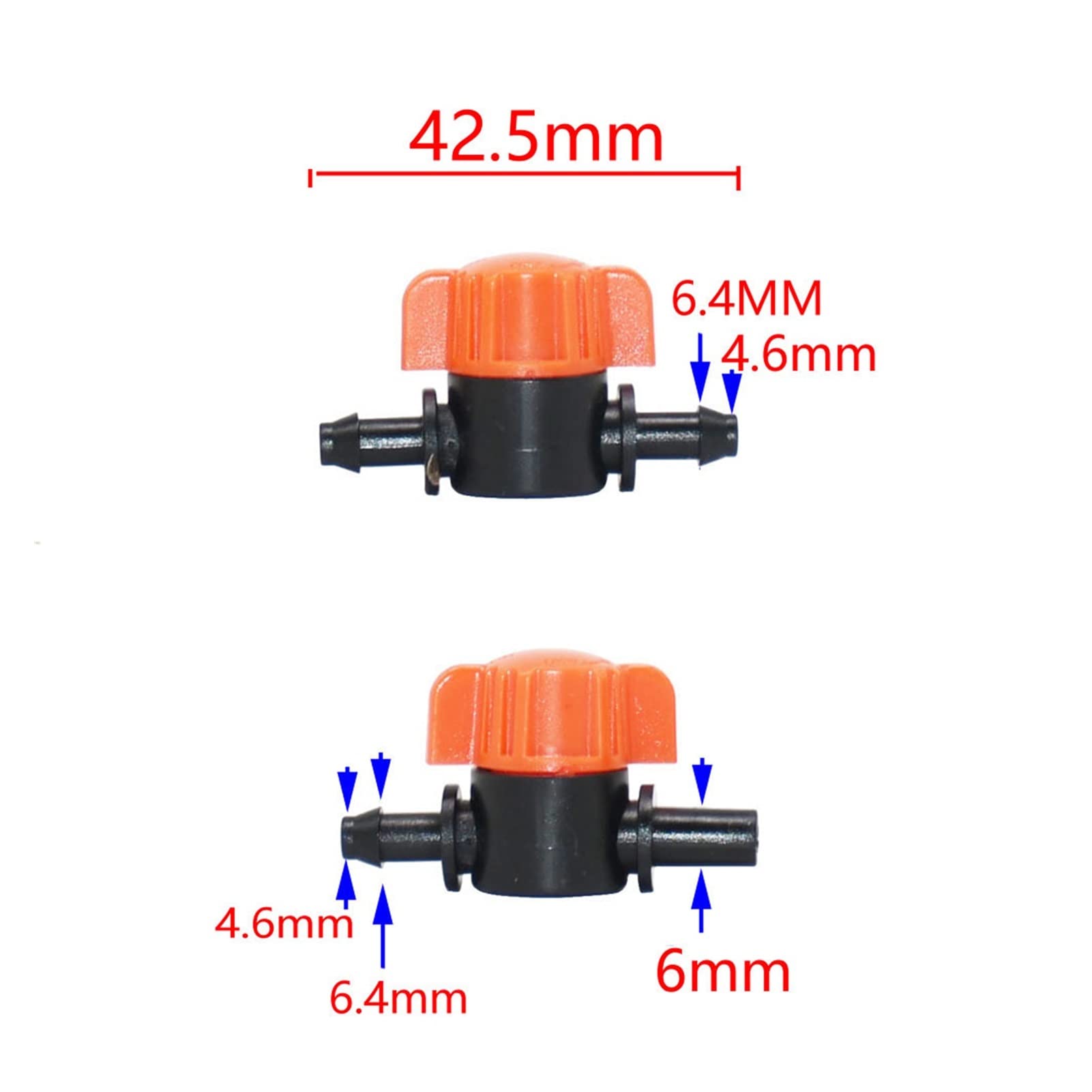 Conector de Manguera 100 Conectores de válvula de Acoplamiento de Cierre de plástico en Miniatura, adecuados for mangueras de 4/7 mm, adaptadores de Manguera de riego de jardín y grúas.