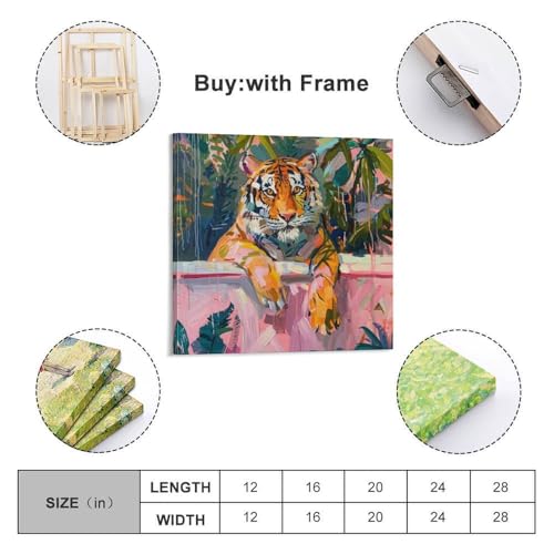 Poster tigre rose pour corriger un mur vide décoration de chambre chaleureuse - 2