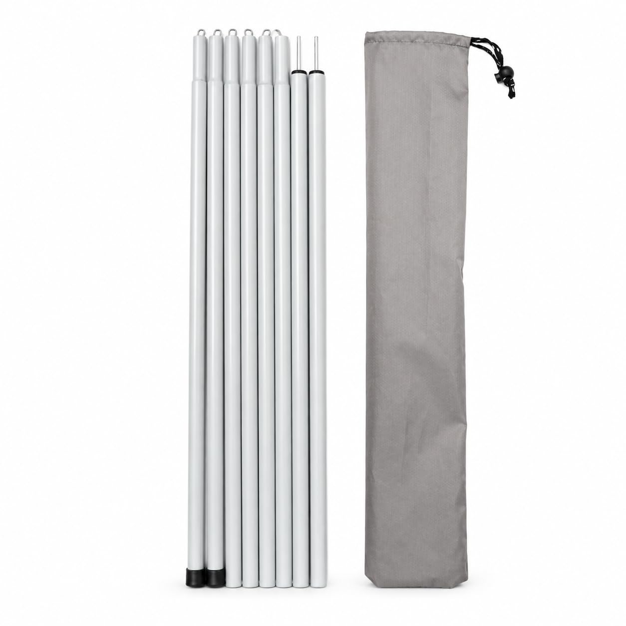 Zeltstangen Set aus Metall für Camping, Silber, 25mm 2,4m Tasche
