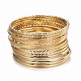 Nexoluxa Bangle Bracelets for Women Gold Bracelet Stack Stackable Indian Boho Chunky Silver Bangles Jewelry Sets for Women - God 12 Pcs
