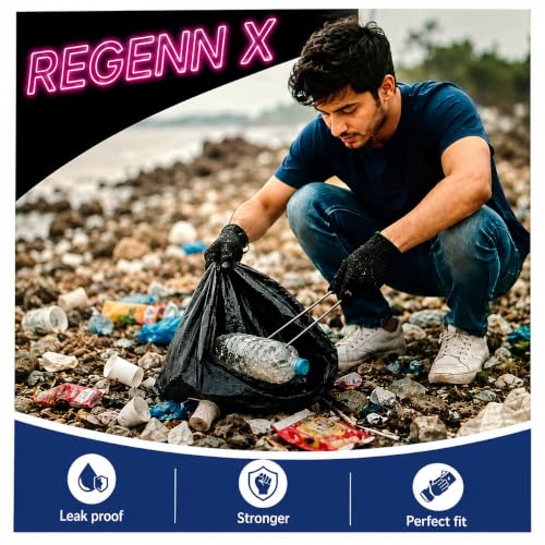 Image of Black Garbage Bags for Dustbin|120 Pcs|Medium 19 X 21 Inches|30 Pcs X Pack of 4, 120 Counts