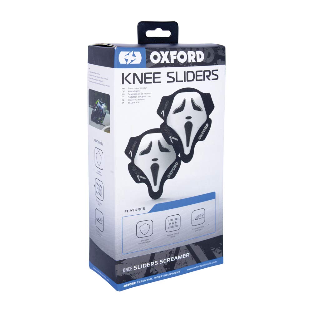 Oxford Screamer - Ginocchiere per moto, colore: bianco (OX684)