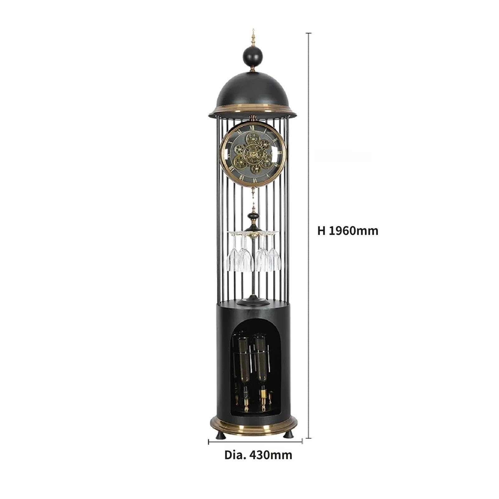 Reloj de abuelo Reloj De Pie De Metal Péndulo Silencioso Europeo