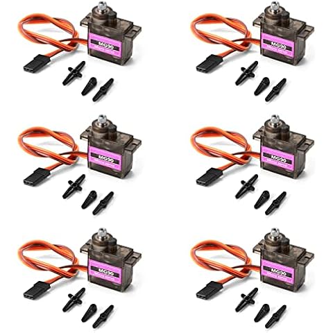 XTVTX 6Pcs Micro Servo 9G Servo Motor Metal Geared Micro Servo Motor 9G Smart Robot Car Helicopter Plane Boat Cover
