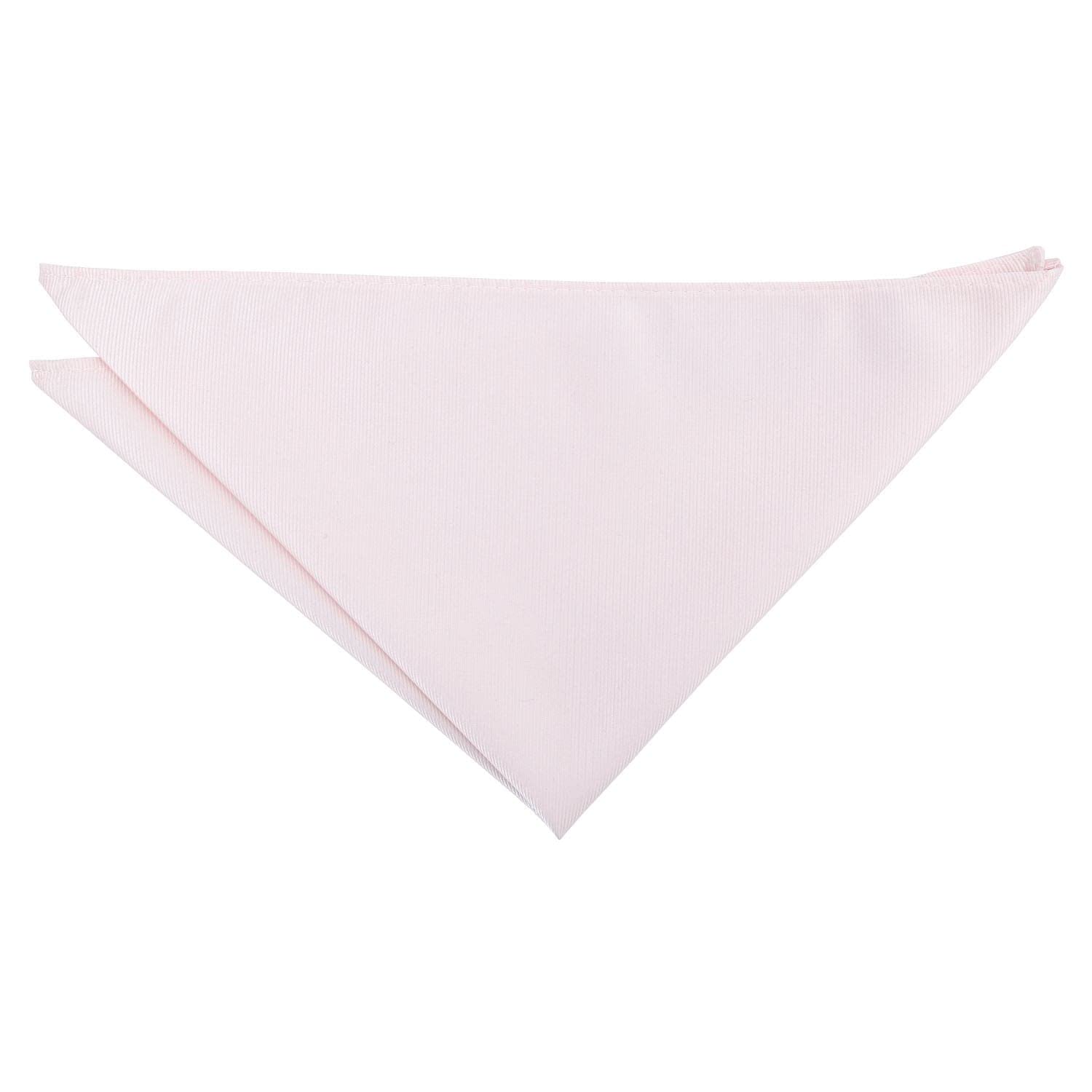 DQT Mens Plain Twill Pocket Square - Wedding, Business & Formal Suit Handkerchief - Pink Champagne