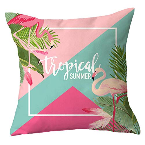 COPAUL 45cm Flamingo Taie d'oreiller Décoration de la Maison 18inch Housse de Coussin de Voiture en Plein air Chanceux