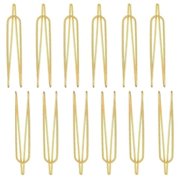 Glaze Golden U Saree & Dupatta Pins for Women – Strong Holding Clips for Pallu, Waist Pleats & Heavy Sarees - Pack of 12-image-16