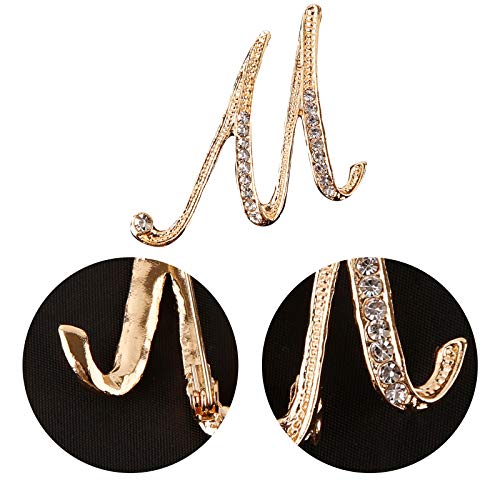 Image of Letter Brooch Pins, Alloy Lapel Pin Gold and Silver for Women, Girls, Men