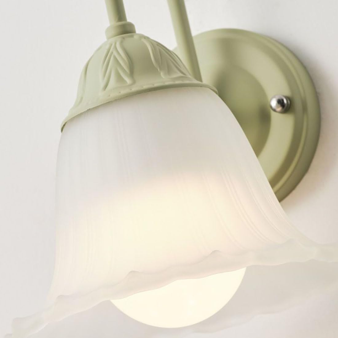 Applique moderne con paralume in vetro satinato a forma di fiore, lampada in stile industriale, applique retrò da comodino per camera da letto, soggiorno, scale, corridoio, sala da pranzo, loft.