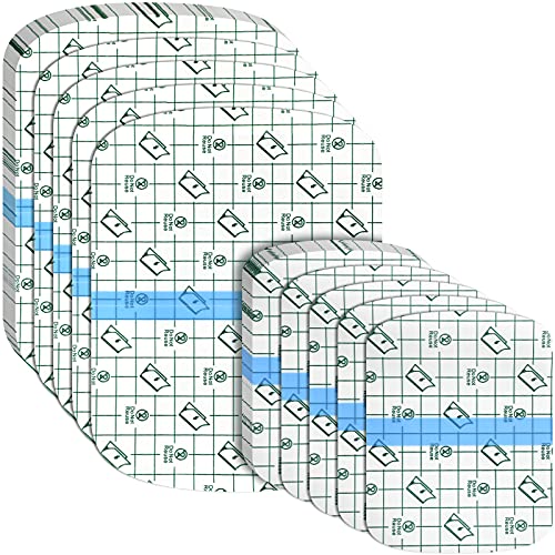 Image of Nuanchu 60 Pcs Tattoo Bandage Waterproof Adhesive Plastic Skin Cover | Transparent Bandage Tape Tattoo Protection Film Bandages Supplies 2 Sizes, 3.9 x 5.1 inch and 5.9 x 7.7 inch