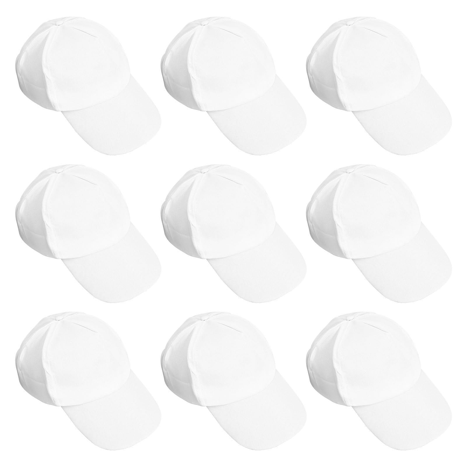 40 Pezzi Cappello da Baseball Bianco in Cotone per 7-18 Anni, Leggero e Protezione Solare, per attività DIY e Graffiti Creativi