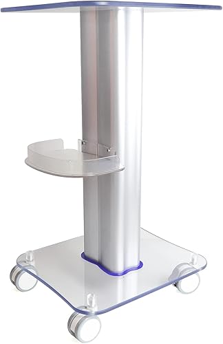 Carrito de salón de belleza, carrito rodante de acrílico con bandeja adicional, capacidad de 135 libras, almacenamiento de spa para instrumentos de