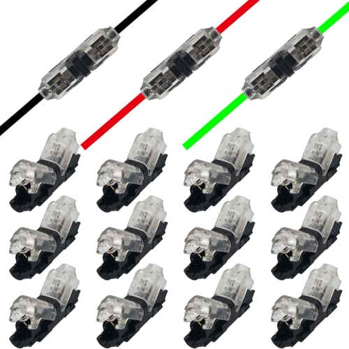 CTRICALVER 1-poliger Verdrahtungsstecker Verdrahtungszweigstecker Einfache und schnelle Installation der Verkabelung Abzweigverdrahtung dünne Drähte [12 Stk]