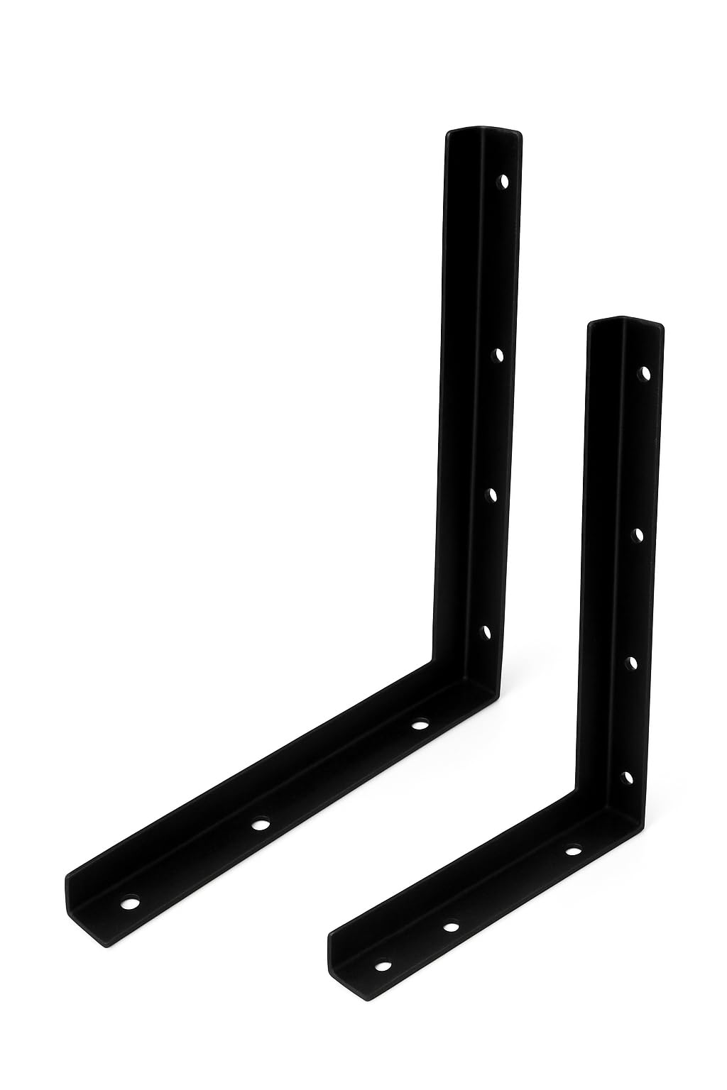 SAWS Beads Heavy Duty Wall Mount L Bracket – 2 Pack, 400mm - 300mm (16x11.81 in), 300KG Load Capacity | Angle Bracket with 7 Holes & Black Powder Coated Finish for Wall Shelves, AC, Drying Rack-image-14