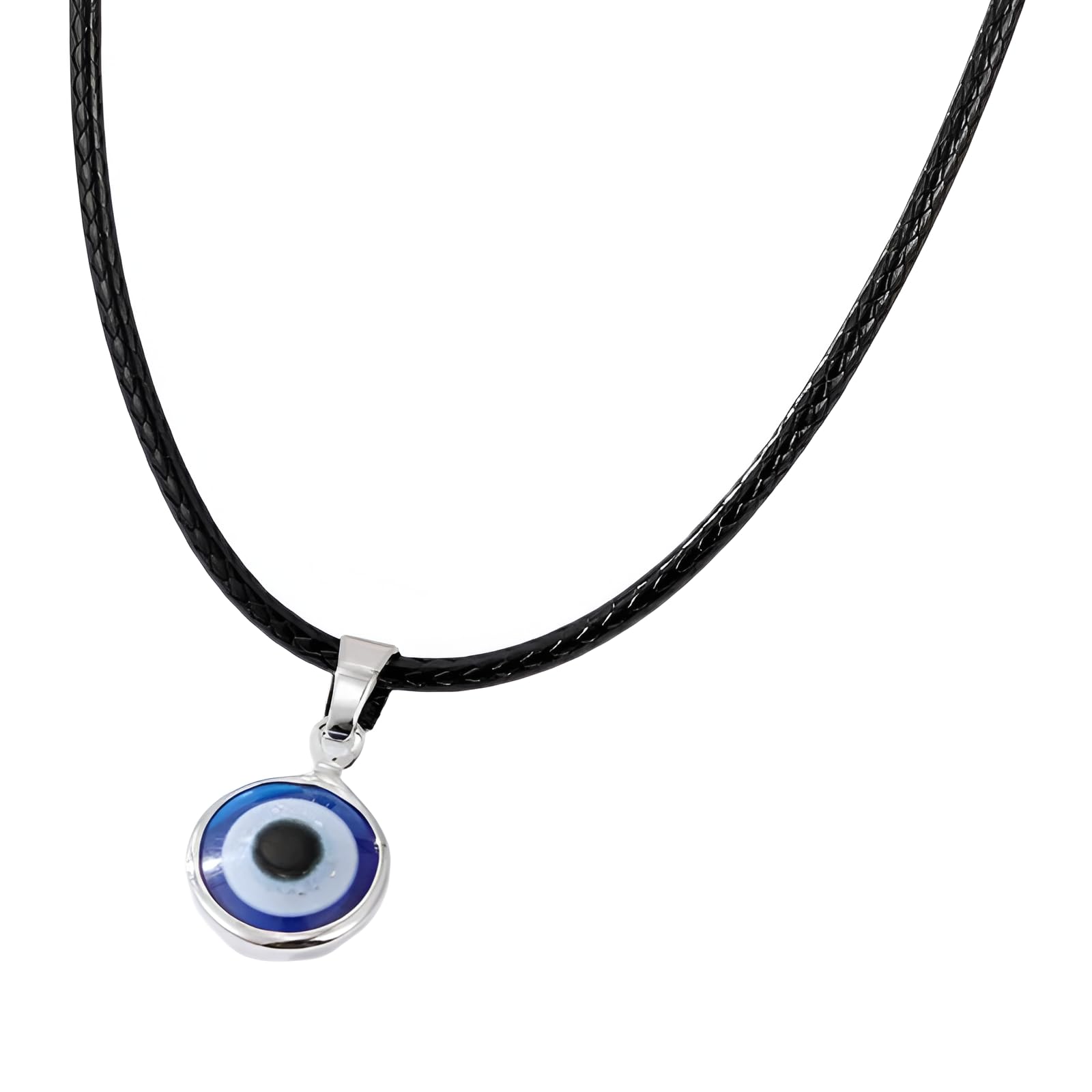 Collar de mal de ojo para mujeres y niñas, plata de ley 925 con colgante azul marino profundo, gargantilla turca de cristal, oro,