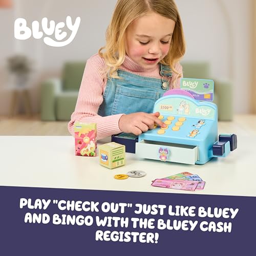 Image of Bluey Cash Register Playset, Interactive Play Register with Scanner