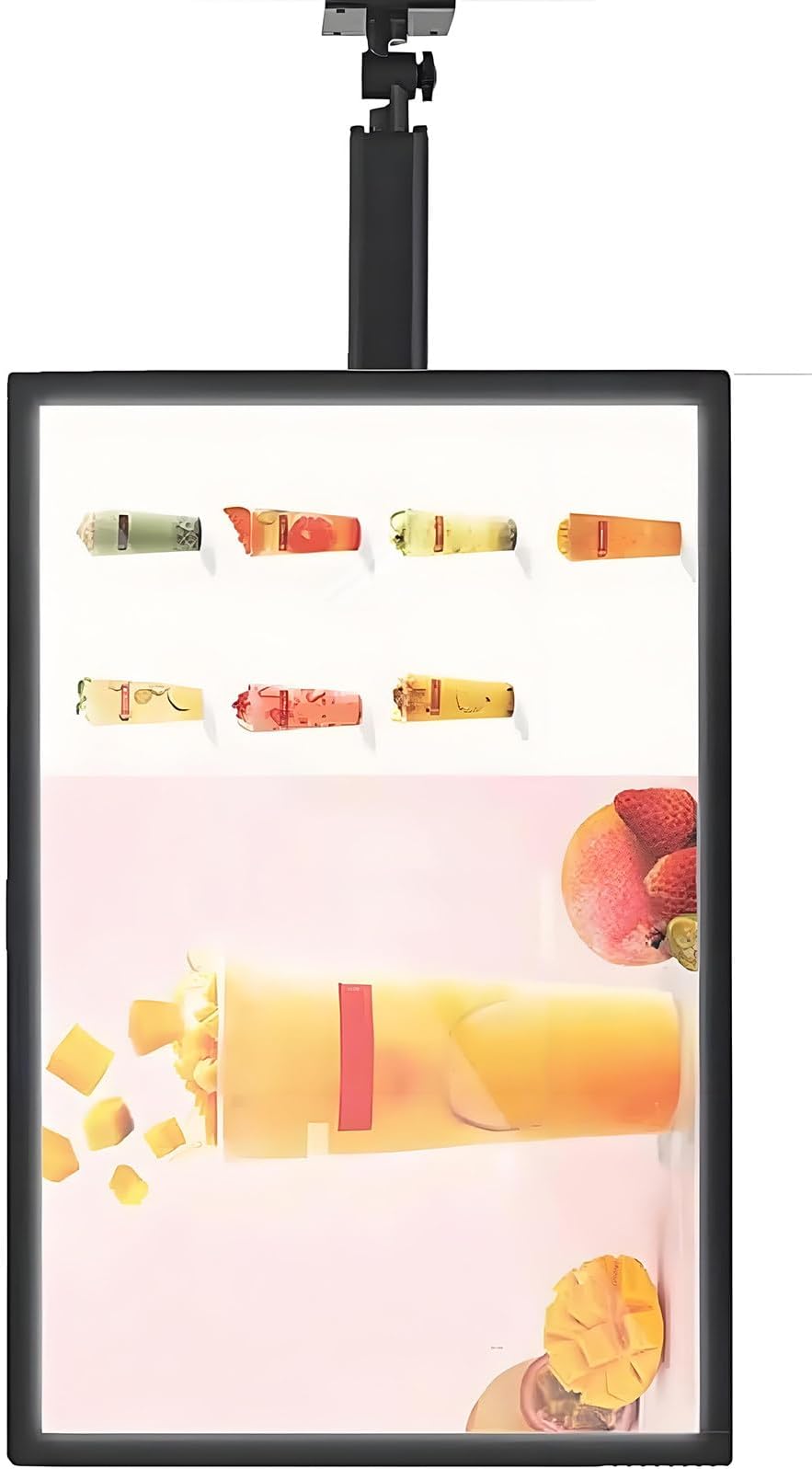 LED Light Box, Plug-in Advertising Frame, Slim Backlit Menu Board, Wall Mounted Aluminum Alloy, 50x60cm Horizontal Display
