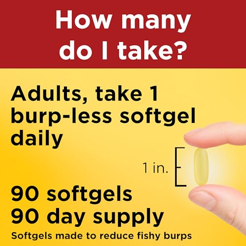 Image of Nature Made Burp Less Ultra Omega 3 Fish Oil 1400mg Softgels, 90 Softgels | Fish Oil Omega 3 Supplements as Ethyl Esters for Healthy Heart, Brain and Eye Support, One Per Day, 90 Day Supply