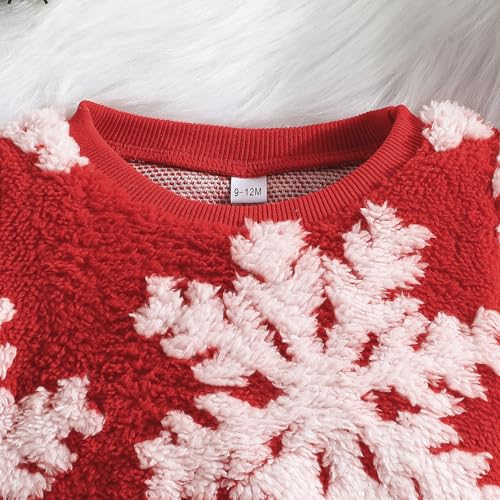 Toddler Baby Girl Christmas Dress Outfit Fleece Snowflake Ugly Sweater Tutu Skirts Holiday Dresses Warm Clothes3