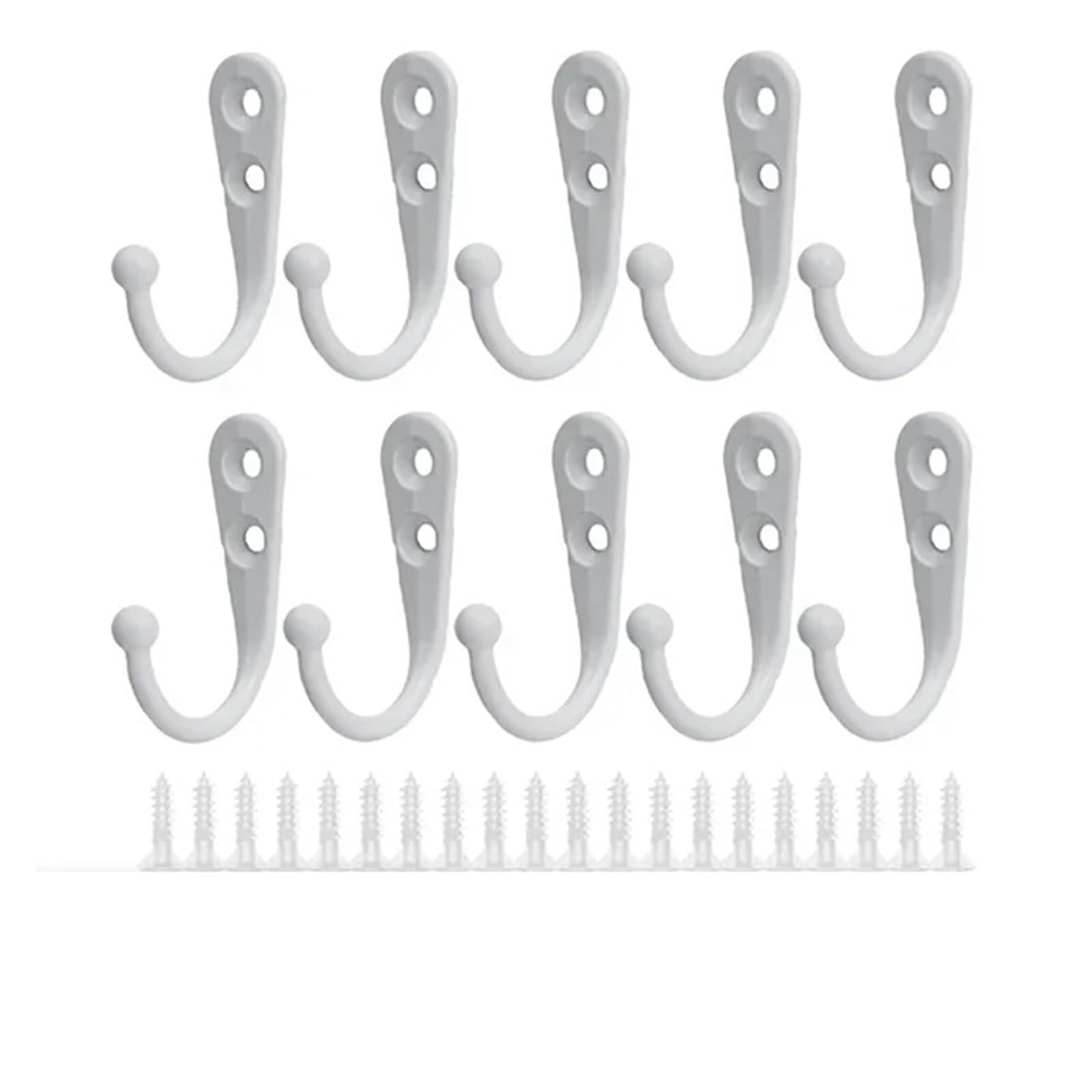 LUYSGBXR Hooks Alloy Hooks with Screws Wall Mounted Coat Hanging Hook Kitchen Bathroom Organizer Clothes Keys Storage Metal Rack Holder(Spray White,1Set)