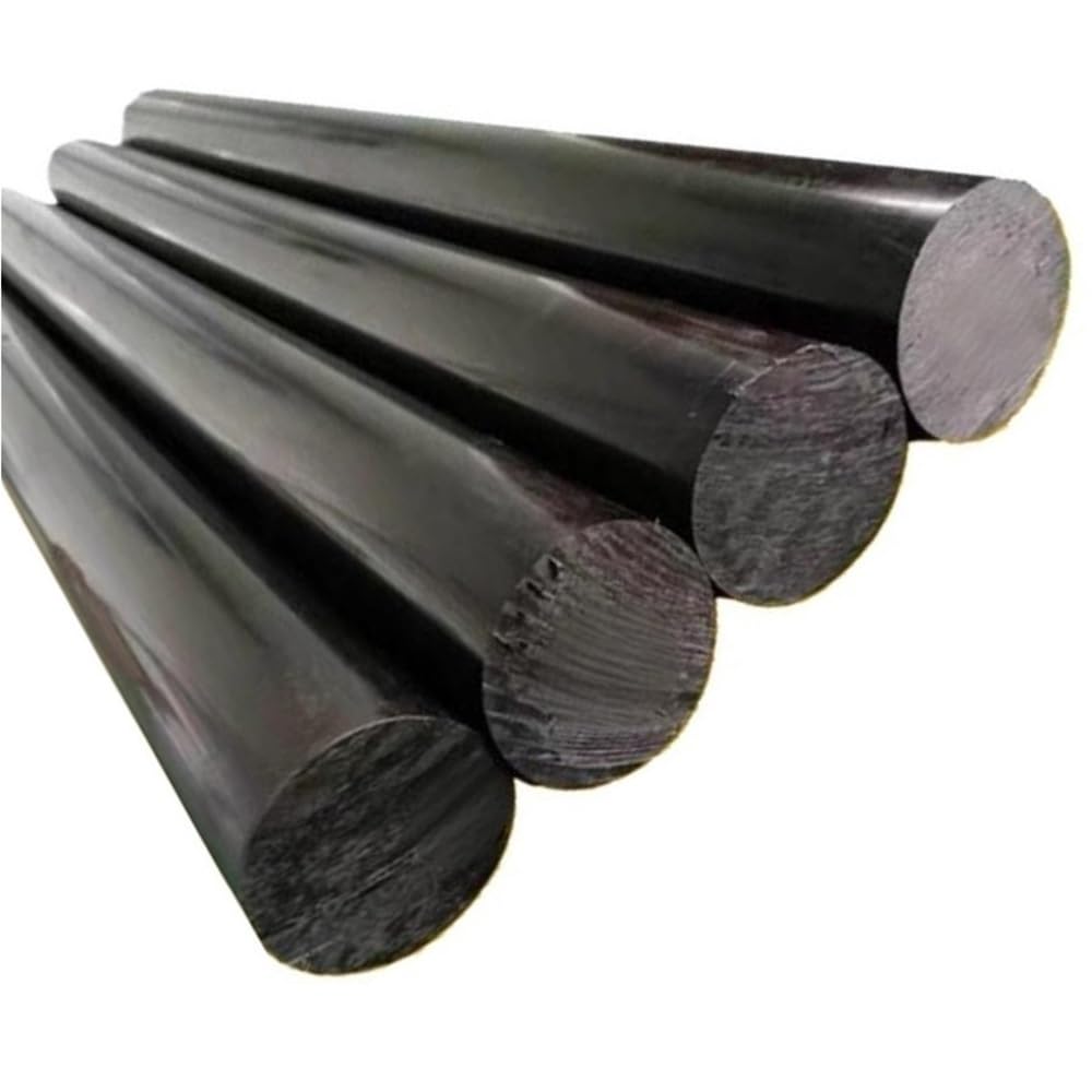 2 varillas de POM negras/blancas, longitud 500 mm, barras redondas de plástico de polioximetileno de alta durabilidad for modelismo.(Black,8mm)