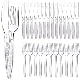 【Komfortable Erfahrung】Our haben 200 Bulk besteck umfasst verschiedene Besteckteile, 100 Gabeln und 100 Messer. Das besteck hat eleganten, strukturierten Griff und ein klassisches, klares Design, das zu jedem Tischdekor passt.Umweltfreundliches Material, wiederverwendbar