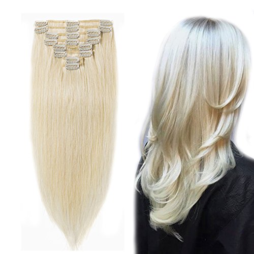 Clip in 100% Remy Human Hair Extensions 8"-24" Grade 7A Quality Full Head