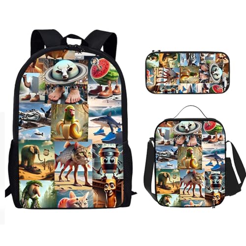 Italian-Brainrot Meme Backpack with Pocket | Daypack | Brainrot Merch Backpack for Daily Use | Adjustable Straps (3)