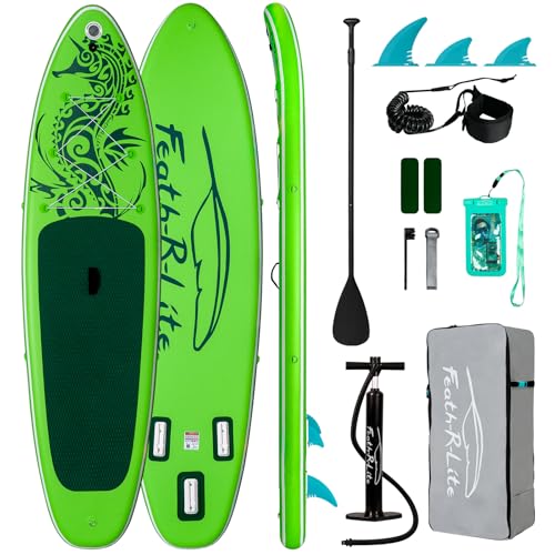 FEATH-R-LITE Aufblasbares Stand Up Paddle Board SUP mit Paddleboard Zubehör, Multifunktionale...
