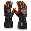 Heated Gloves for Men Women Heated Motorcycle Glove Electric Waterproof Heating Gloves Touchscreen Rechargeable Battery Hand Warmers w/ 12V Motorcycle Wire for Outdoor Work Snowmobiles
