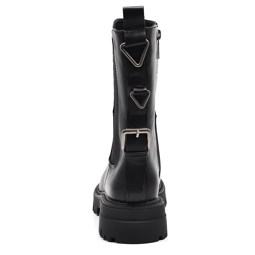 IF FASHION Stivali Stivaletti Anfibi Scarpe Chelsea da Donna Platform Elastico Con Suola Track GA039