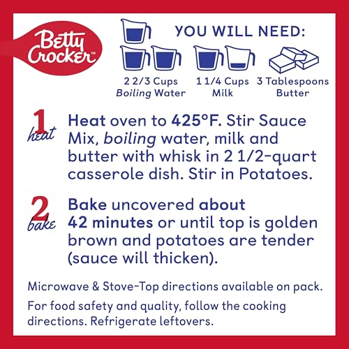 Image of Betty Crocker Scalloped Casserole Potatoes, Made With Real Cheese, Family Size, 7 oz Box (Pack of 12)