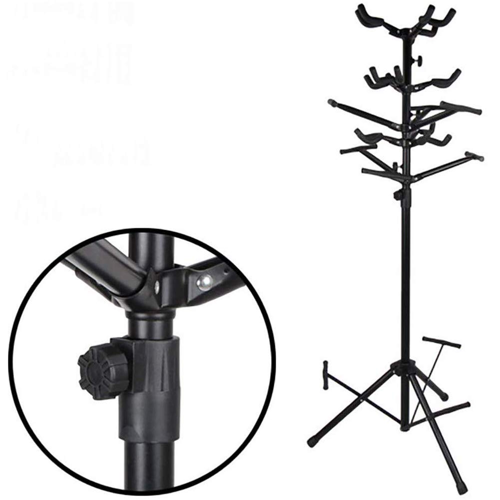Supporto per chitarra multiplo, treppiede bilaterale resistente per chitarre acustiche elettriche, supporto regolabile nero per casa, studio, negozi, bar