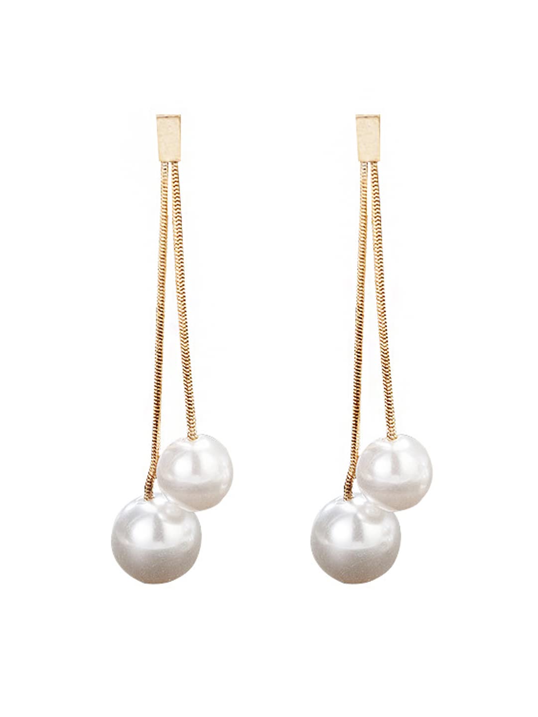 Yellow Chimes Danglers Earrings for Women | White Pearl Fashion Earrings for Women | Long Chain Gold Plated Dangler Earrings | Birthday Gift For Girls Anniversary Gift for Wife (B0BB7LG22B) Amazon Price History, Amazon Price Tracker
