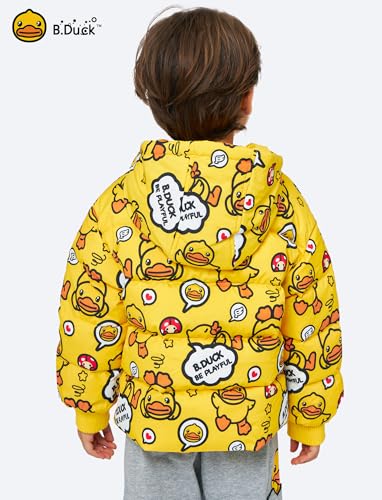 Unisex Boys Girls Puffer Jacket Trenchcoat Cute Yellow Duck Quilted Winter Coat Puffy Vest for Toddler Kids 3-12 Years3